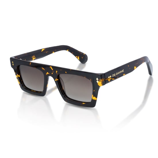 De-Gamme Braune rechteckige Sonnenbrille mit dickem Rahmen – Valencia - Image 1