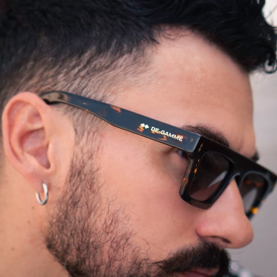 De-Gamme Braune rechteckige Sonnenbrille mit dickem Rahmen – Valencia - Image 4