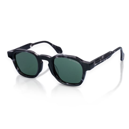 De-Gamme – Schwarze, quadratische polarisierte Sonnenbrille mit geometrischem Rahmen – Saint Marlo - Image 1