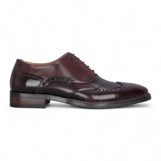 Justin Reess Herren-Brogue-Schuhe aus Lackleder in Weinrot - Harry - Image 1