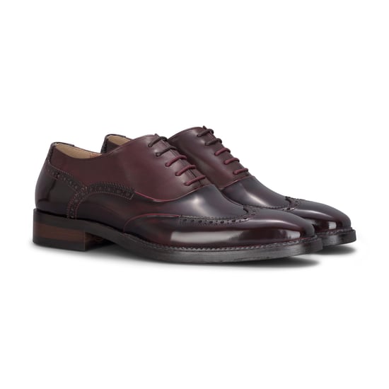 Justin Reess Herren-Brogue-Schuhe aus Lackleder in Weinrot - Harry - Image 3