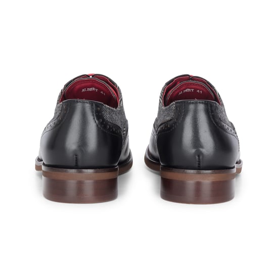 Justin Reess Herren-Brogue-Schuhe aus schwarzem Leder und Tweed - Albert - Image 5