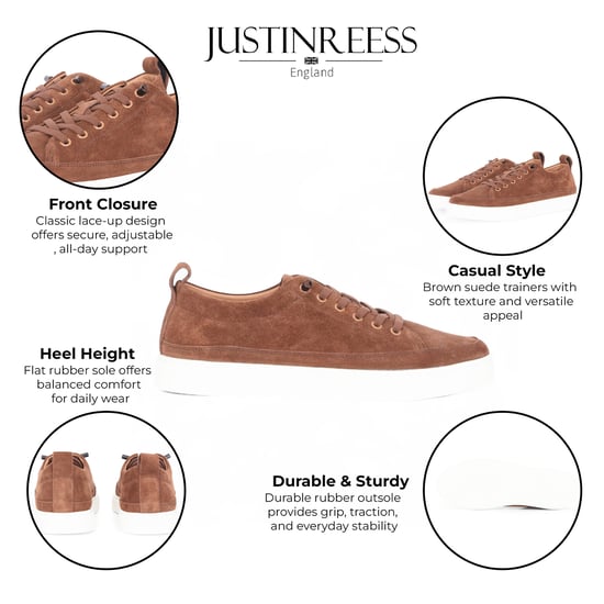 Justin Reess Herren-Sneaker aus braunem Wildleder, Leder – Josh - Image 2