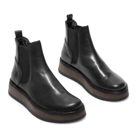 Fly London Damen RAWI131 Chelsea-Stiefel aus Leder, knöchelhoch, zum Hineinschlüpfen, klassisch, bequem, Schwarz - Image 3