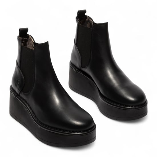 Fly London Damen HELY268 Chelsea-Stiefel aus Leder mit Plateausohle, Schwarz - Image 3