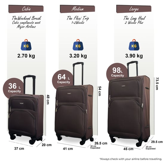 Erweiterbare, weiche, braune, leichte Koffer mit 8 Rädern, Reisetaschen - Image 3