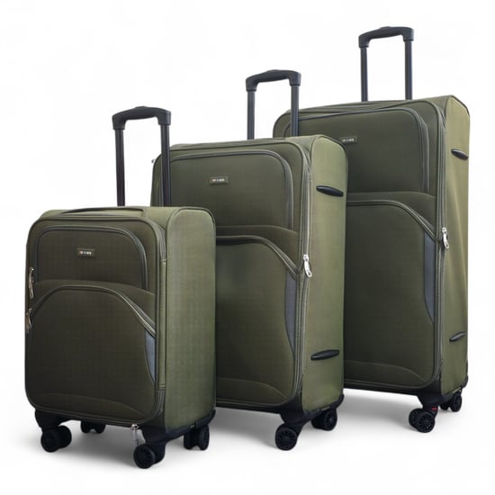 Erweiterbarer weicher Khaki-Grün-Koffer mit 8 Rädern, leichtes Gepäck, Reisetaschen - Image 5