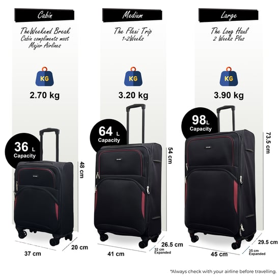 Erweiterbarer weicher schwarzer 8-Rad-Leichtkoffer-Gepäck-Reisetaschen - Image 3