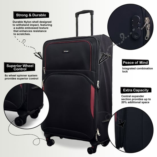 Erweiterbarer weicher schwarzer 8-Rad-Leichtkoffer-Gepäck-Reisetaschen - Image 4