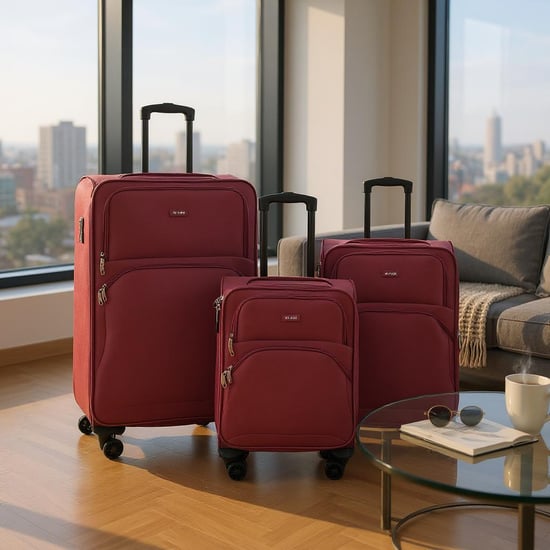 Erweiterbarer weicher Burgunder 8 Rad Leichter Koffer Gepäck Reisetaschen - Image 1