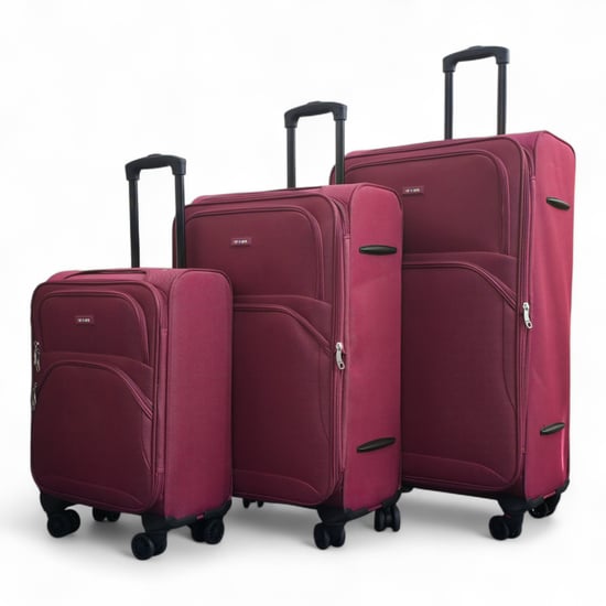 Erweiterbarer weicher Burgunder 8 Rad Leichter Koffer Gepäck Reisetaschen - Image 5