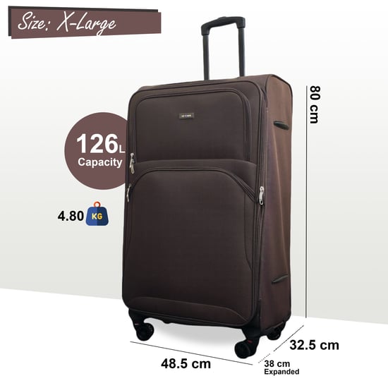Erweiterbarer, weicher, brauner, extragroßer, leichter Koffer mit 8 Rädern, Reisetaschen - Image 2