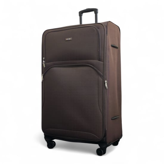 Erweiterbarer, weicher, brauner, extragroßer, leichter Koffer mit 8 Rädern, Reisetaschen - Image 4