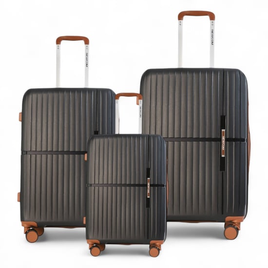 Hartschalenkoffer Schwarz Robustes Kofferset 8 Rollen Handgepäck Urlaub Reisekoffer - Image 1