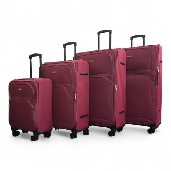 Erweiterbarer weicher Burgunderroter 8-Rad-Leichtkoffer Gepäck Reisetaschen 4er-Set - Image 2