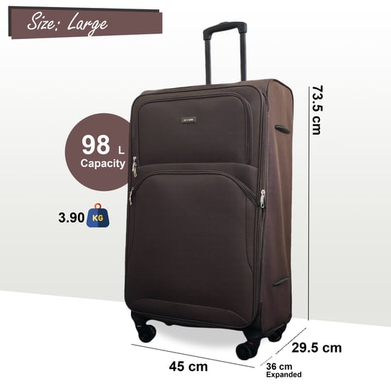 Erweiterbarer weicher brauner 8-Rad-Leichtkoffer, Reisetaschen, 4er-Set - Image 5
