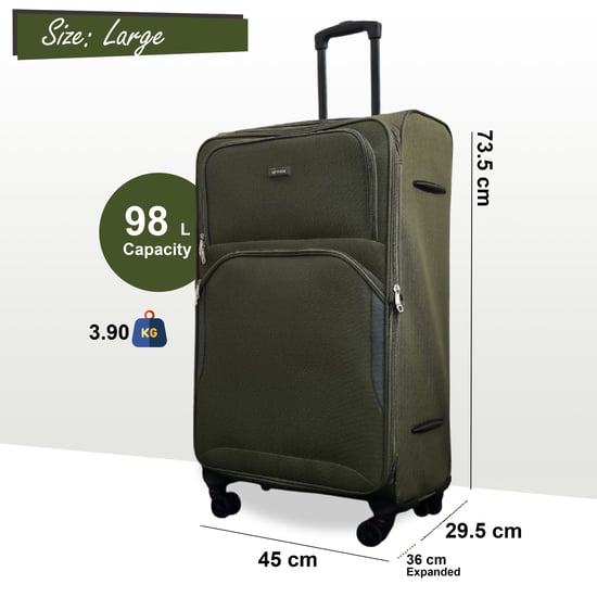 Erweiterbarer weicher Khaki-Grün-Koffer mit 8 Rädern, leichtes Gepäck, Reisetaschen, 4er-Set - Image 6