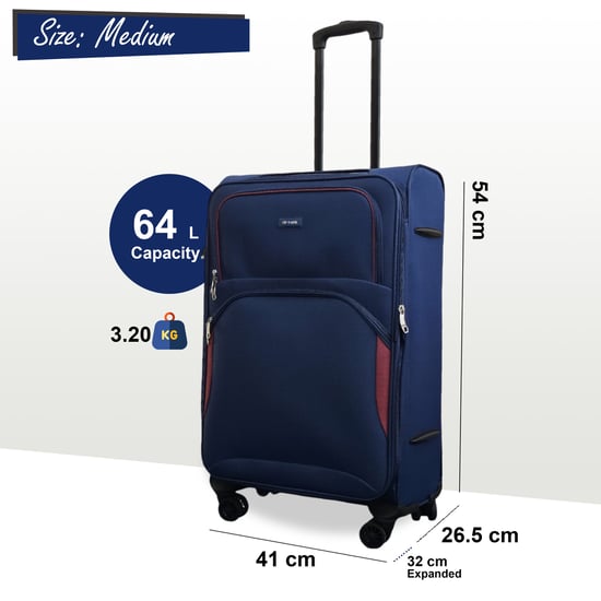 Erweiterbarer weicher, marineblauer Koffer mit 8 Rädern, leicht, Reisegepäck, 4er-Set - Image 5