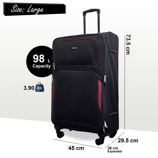 Erweiterbarer weicher schwarzer 8-Rad-Leichtkoffer, Reisetaschen, 4er-Set - Image 6