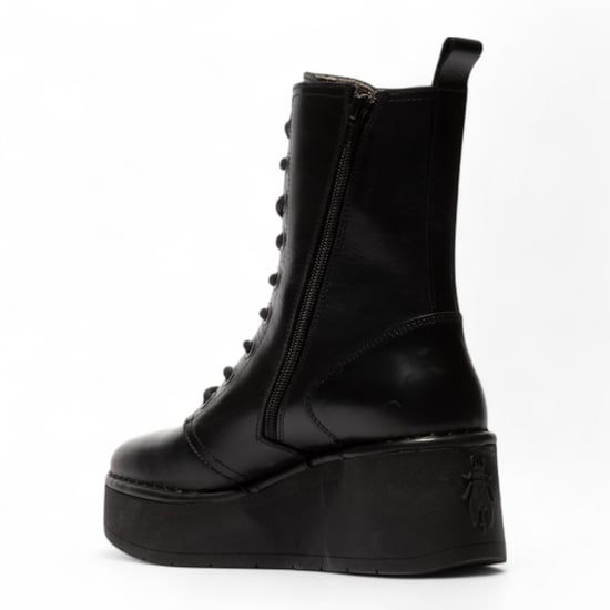 Fly London Damen HAIT273 Ankle Boots aus Leder mit Schnürung und dicker Plateausohle, Schwarz - Image 4