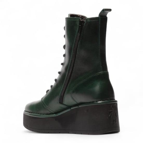 Fly London Damen HAIT273 Stiefeletten aus Leder mit Schnürung und klobiger Plateausohle, Petrolgrün - Image 4