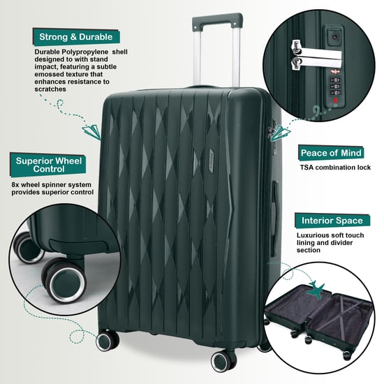 Robuster Hartschalen-Kabinenkoffer 37,5 x 20,5 x 55 cm TSA-Gepäck passend für Easyjet, Ryanair, Wizzair - Image 3