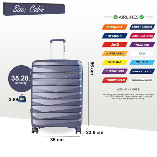 Hartschalen-Kabinenkoffer PP Gepäckkoffer Passend für Easyjet, Ryanair - Image 2