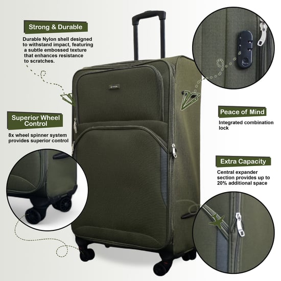 Weichschalen-Kabinenkoffer, 48 x 37 x 20 cm, sicherer Reisegepäckkoffer, passend für Easyjet, Ryanair - Image 3