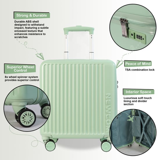 Hartschalen-Kabinenkoffer, 44 x 22 x 38 cm, Grün, TSA-sicher, geeignet für Easyjet, Ryanair - Image 3