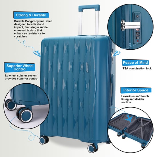 Robuster Hartschalen-Kabinenkoffer 37,5 x 20,5 x 55 cm TSA-Gepäck passend für Easyjet, Ryanair, Wizzair - Image 3