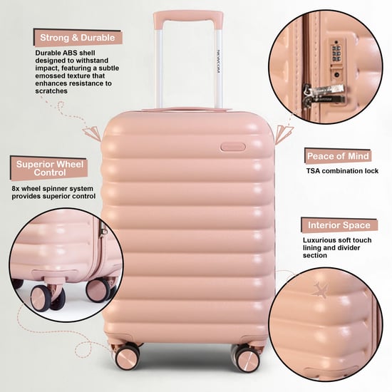 Hartschalen-Kabinenkoffer, 37 x 22 x 55 cm, Rosa, TSA-sicher, geeignet für Easyjet, Ryanair - Image 3