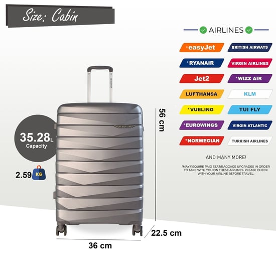 Hartschalen-Kabinenkoffer PP Gepäckkoffer Passend für Easyjet, Ryanair - Image 2