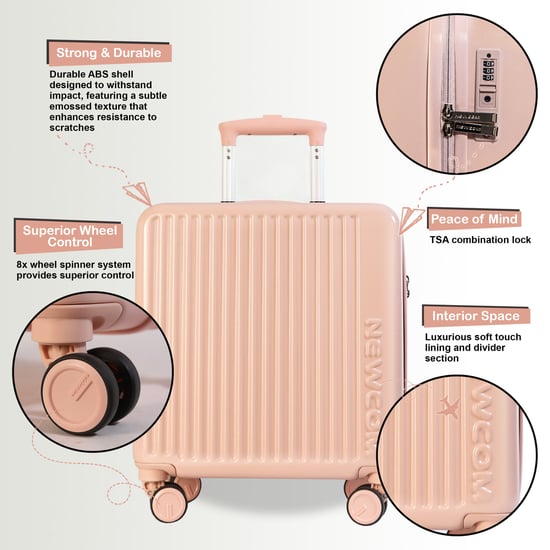Hartschalen-Kabinenkoffer, 44 x 22 x 38 cm, Rosa, TSA-sicher, geeignet für Easyjet, Ryanair - Image 3