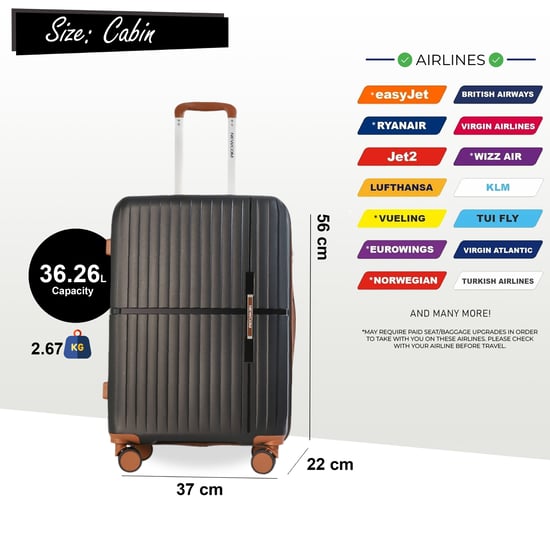 Hartschalen-Kabinenkoffer 37 x 22 x 56 cm PP Gepäckkoffer Passend für Easyjet, Ryanair - Image 2