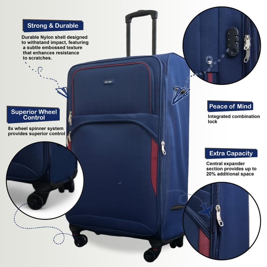 Weichschalen-Kabinenkoffer, 48 x 37 x 20 cm, sicherer Reisegepäckkoffer, passend für Easyjet, Ryanair - Image 3