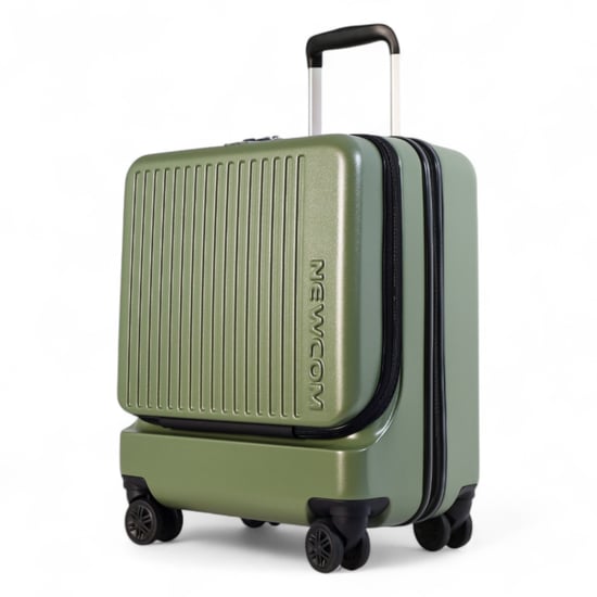 Robuster EasyJet Ryanair Handgepäck-Reisekoffer, 39 x 26 x 51,5 cm, Olivgrün, vorne offen - Image 4
