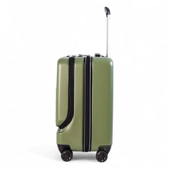 Robuster EasyJet Ryanair Handgepäck-Reisekoffer, 39 x 26 x 51,5 cm, Olivgrün, vorne offen - Image 5