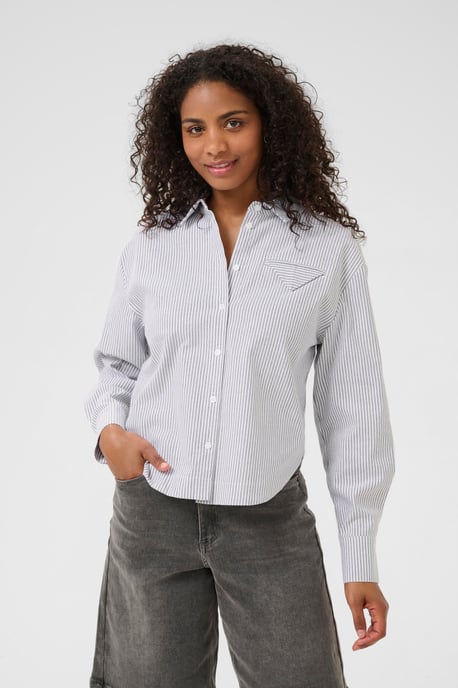 Langarm - Hemd KAosita Loose fit white black - Image 3
