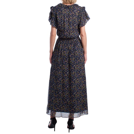 Langes Damenkleid mit Schleifenausschnitt und Rüschen WJCF0402F - Image 4