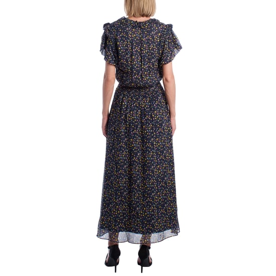 Langes Damenkleid mit Schleifenausschnitt und Rüschen WJCF0402F - Image 5