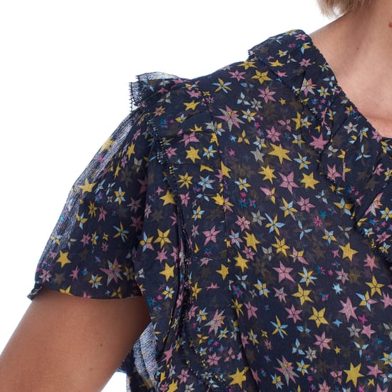 Langes Damenkleid mit Schleifenausschnitt und Rüschen WJCF0402F - Image 6