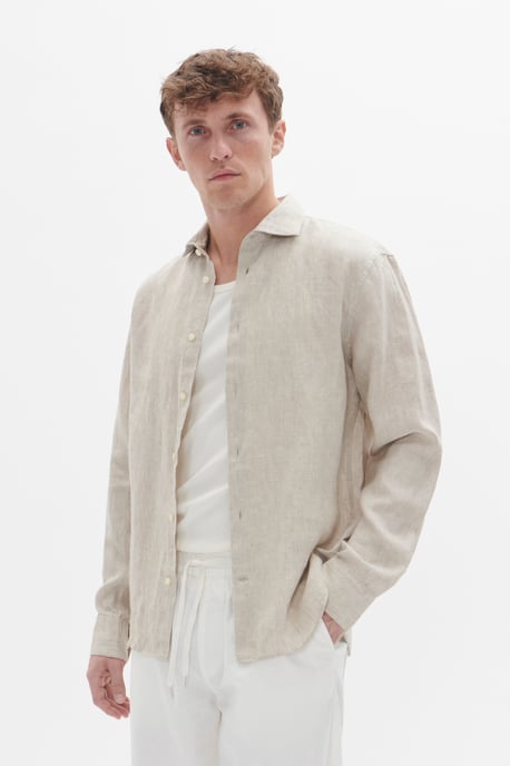 Langarm - Hemd MAmarc Gerade Passform beige - Image 1