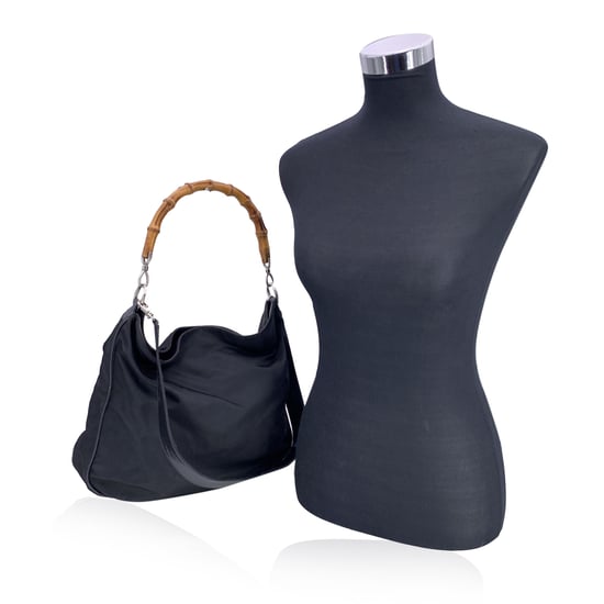 Gucci Vintage Stoff Hobos Bambus - Image 2