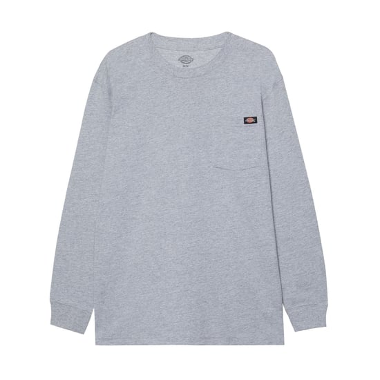 Dickies Pocket Tee Langarm Baumwoll Herren Grau T-Shirt - Image 1