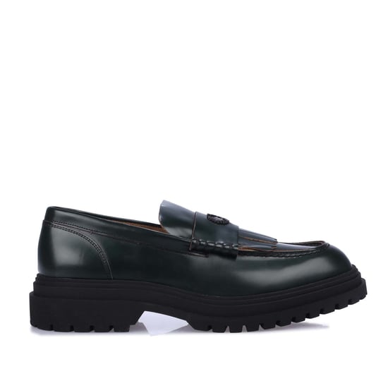 Herren Fred Perry Leder Slipper in Grün - Image 1