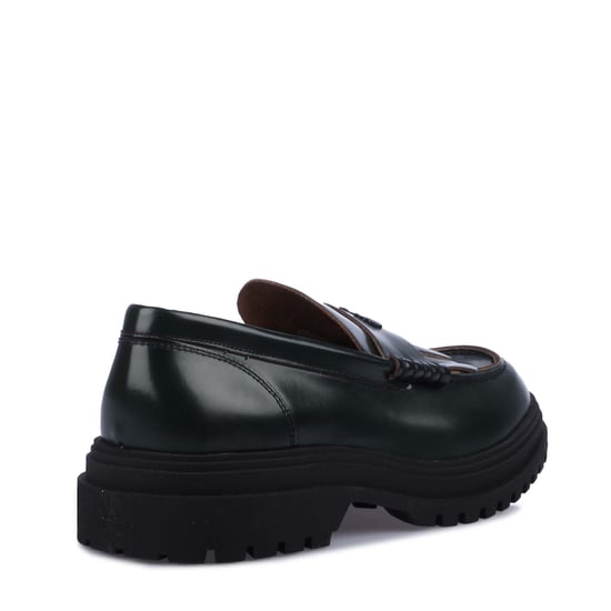 Herren Fred Perry Leder Slipper in Grün - Image 3