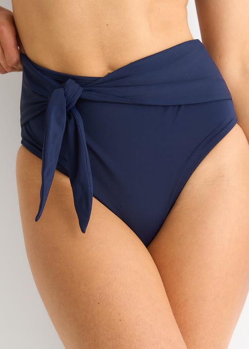 Marineblaues Bikini-Unterteil mit hoher Taille - Image 2