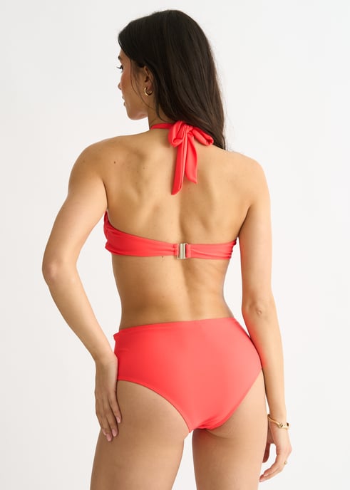 Orangefarbenes Neckholder-Bikini-Oberteil mit Twist-Front - Image 4
