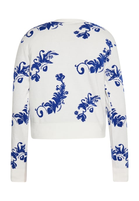 Mymo Strickjacke Frauen Wollweiss Blau - Image 2