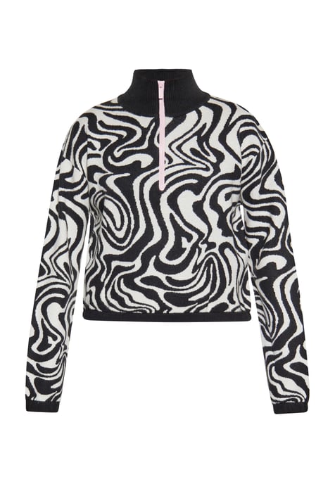 Mymo Pullover Frauen wollweiß schwarz - Image 1